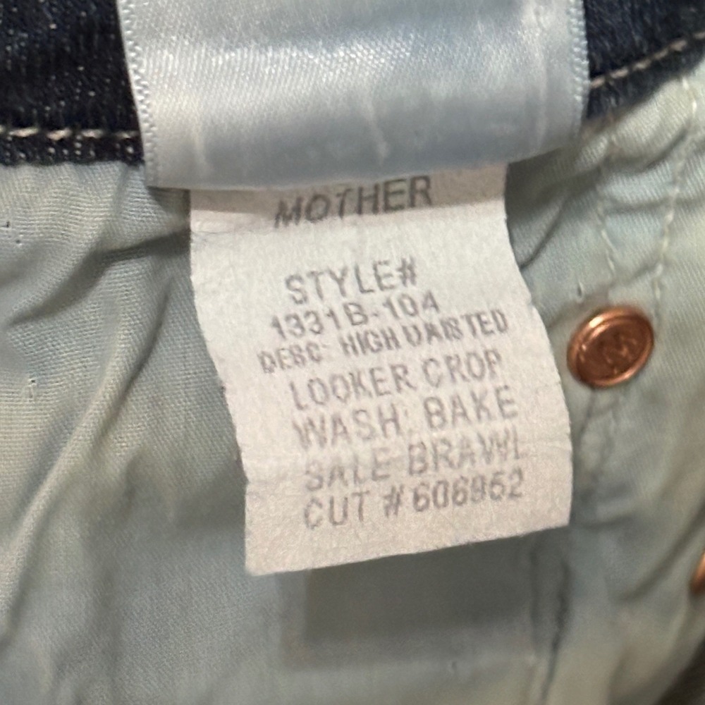 Mother Jeans Womens 29 Blue High Waisted Looker Crop Bake Sale Brawl Denim NWT - Picture 6 of 11